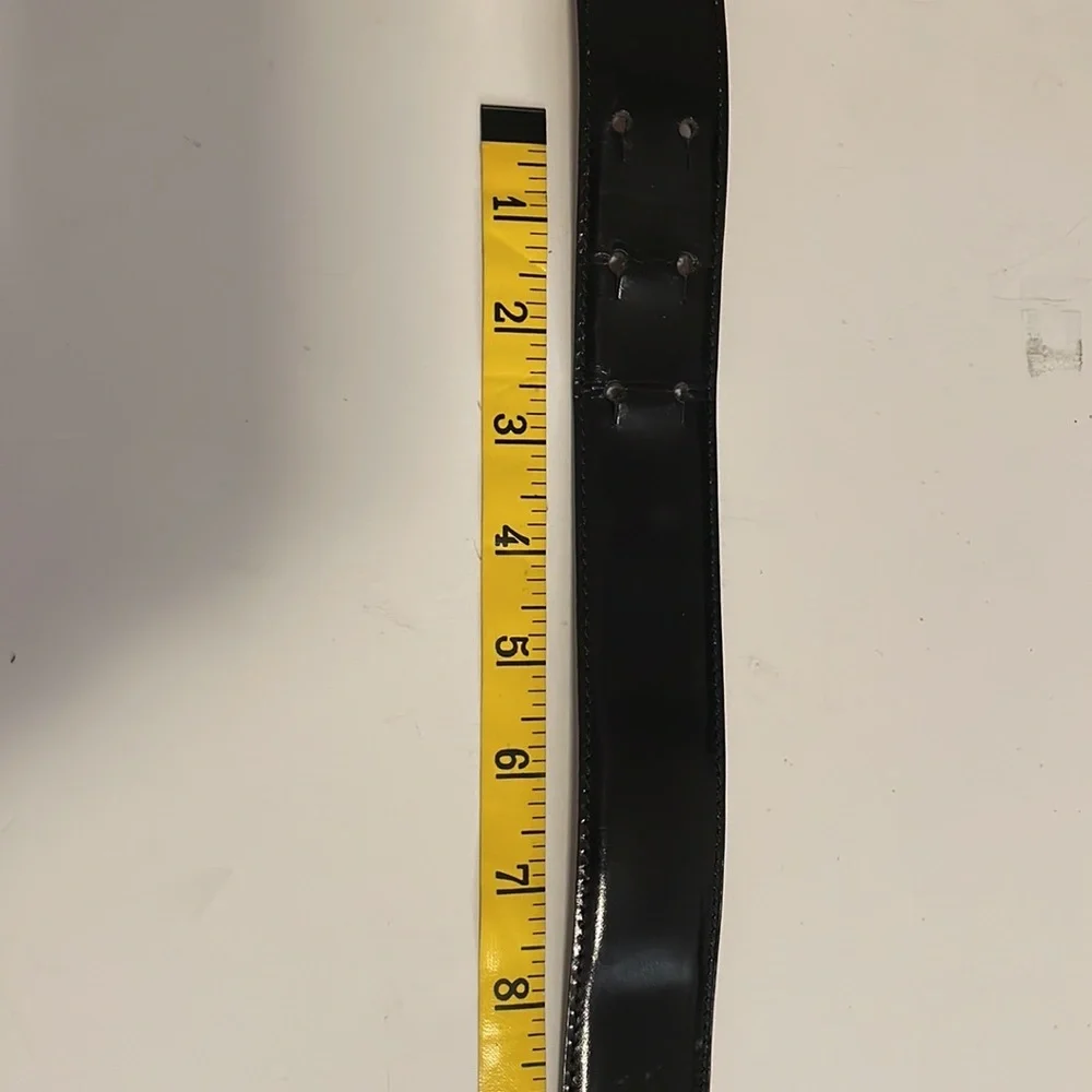 Moschino Black Belt with Gold Lettering